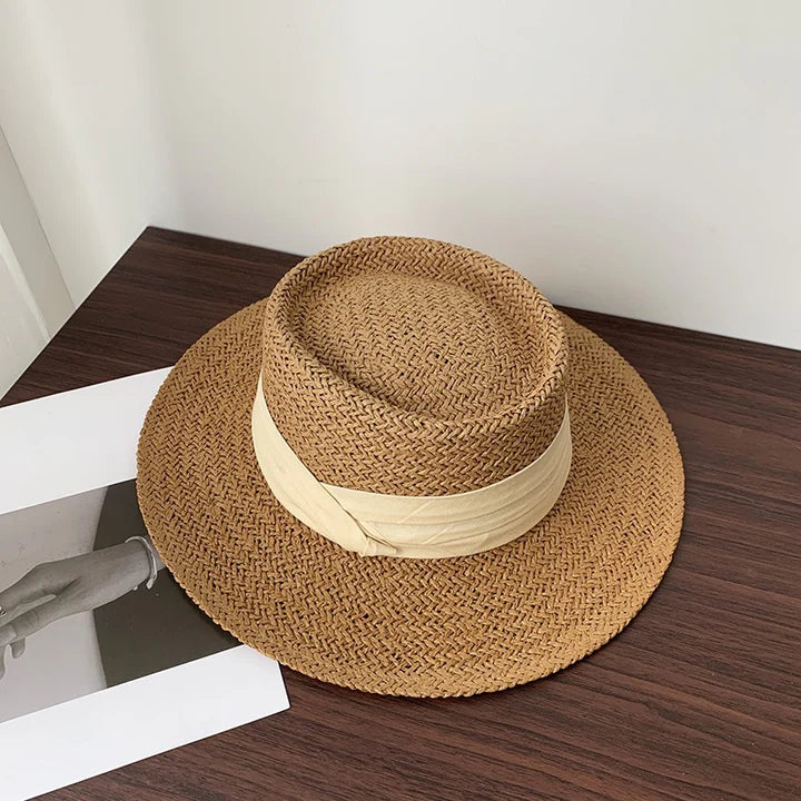 Chapeau style borsalino en fibre naturelle