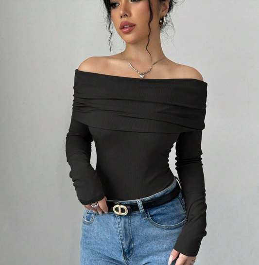 Blouse Épaules Dénudées Élégante